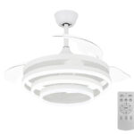 POWERTECH ανεμιστήρας οροφής HLL-0112 με LED φως, 72W, Φ106x50cm, λευκός