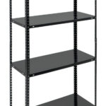 HOME USE μεταλλική ραφιέρα HUH-0200 με 4 ράφια, 75x30x150cm, μαύρη