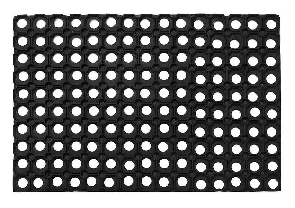 HUH-0209 HOME USE πατάκι εισόδου HUH-0209, αντιολισθητικό, καουτσούκ, 60x40cm, 16mm πάχος, μαύρο - Image 1