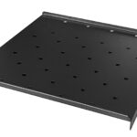 POWERTECH σταθερό ράφι για rack 19" NETW-0005, βάθος 475mm, μαύρο, 2τμχ