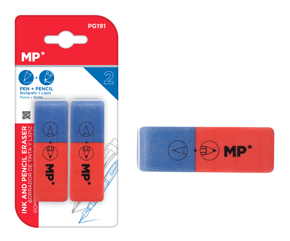 PG191 MP γόμα PG191 για μολύβι & στυλό, 17x53mm, 2τμχ - Image 1