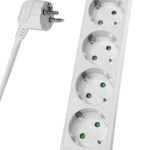 POWERTECH πολύπριζο PT-874, 5x schuko, 16A, 1.5m, λευκό