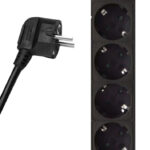 POWERTECH πολύπριζο PT-875, 5x schuko, 16A, 1.5m, μαύρο