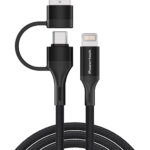 POWERTECH καλώδιο USB & USB-C σε Lightning PTR-0159, PD 27W, copper, 1.5m, μαύρο