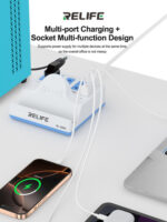 RELIFE σταθμός φόρτισης RL-309H, USB/3x USB-C/3x DC/wireless, 72W, λευκός - Image 2