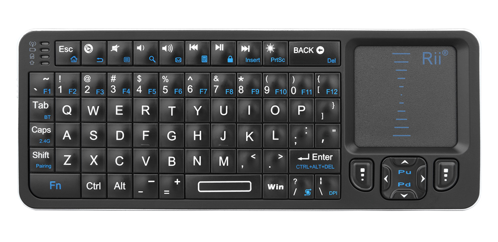 RT-MWK06 RIITEK ασύρματο mini πληκτρολόγιο K06, backlit, Bluetooth/2.4GHz, μαύρο - Image 1