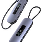 USAMS docking station US-SJ643, 8 θυρών, USB-C, 4K, 100W PD, LAN, γκρι
