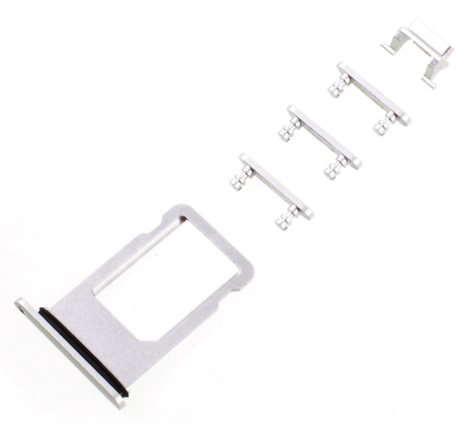 SPIP8-0045 Υποδοχή Κάρτας SIM και Side Button για iPhone 8 Plus, ασημί - Image 1