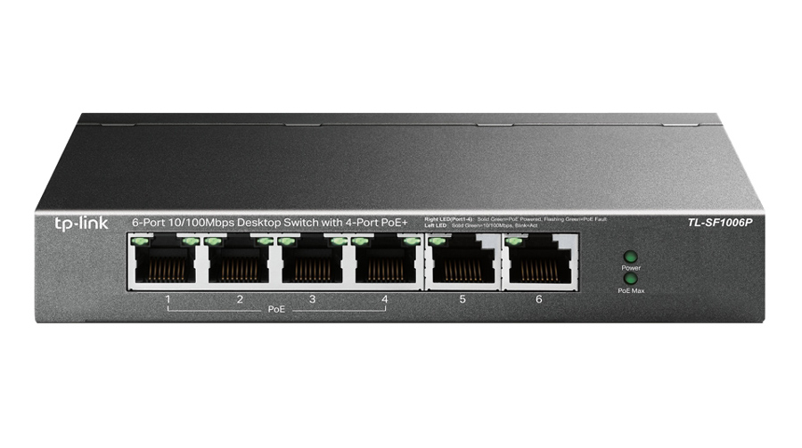 TL-SF1006P TP-LINK desktop switch TL-SF1006P, 6-Port 10/100Mbps, 4x PoE+, Ver. 1.0 - Image 1