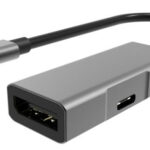 POWERTECH αντάπτορας USB-C σε DisplayPort PTH-054, 65W PD, 4K, γκρι