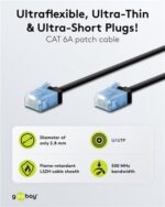 GOOBAY καλώδιο δικτύου 74239, CAT 6A U/UTP, ultra slim, copper, 500MHz, 5m, μαύρο - Image 2