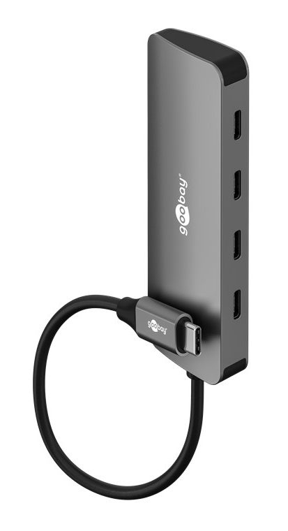 76565 GOOBAY USB hub 76565, 4x θυρών, USB 3.2, 10Gbps, USB-C σύνδεση, γκρι - Image 1
