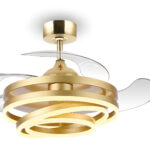 BRUNO ανεμιστήρας οροφής με LED φως BRN-0225, AC 122W, 42", Φ107x47εκ, χρυσός
