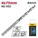 DELI σετ τρυπάνια DL16040G για μέταλλο, M2 HSS, 4x75mm, κυλινδρικό, 10τμχ - Image 2