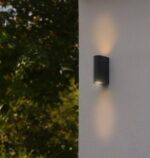 POWERTECH φωτιστικό τοίχου HLL-0188 για 2x GU10 λάμπες, μεταλλικό, IP65, μαύρο - Image 2
