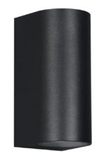 POWERTECH φωτιστικό τοίχου HLL-0188 για 2x GU10 λάμπες, μεταλλικό, IP65, μαύρο