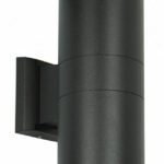 POWERTECH φωτιστικό τοίχου HLL-0190 για 2x GU10 λάμπες, μεταλλικό, IP65, μαύρο