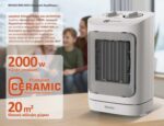 BRUNO BRN-0255 Κεραμικό Αερόθερμο 2000W με θερμοστάτη, ανεμιστήρα και αυτόματη περιστροφή, λευκό - Image 2