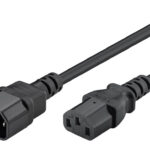 POWERTECH καλώδιο προέκτασης τροφοδοσίας CAB-P039, 3x 0.75mm², CCS, 1m, μαύρο