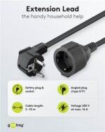 GOOBAY μπαλαντέζα προέκταση ρεύματος 93094, schuko, 3x 1.5mm², 5m, μαύρη - Image 2