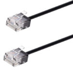 POWERTECH καλώδιο δικτύου CAB-N431, Cat 6A U/UTP, ultra slim, copper, 500MHz, 1m, μαύρο