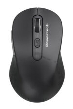 POWERTECH ασύρματο ποντίκι PT-1466, USB δέκτης, έως 1600DPI, μαύρο