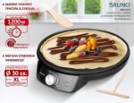 BRUNO κρεπιέρα BRN-0252, 30εκ, 1200W, με ρυθμιζόμενο θερμοστάτη & εξαρτήματα, μαύρη - Image 2