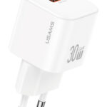 USAMS φορτιστής τοίχου CC263, USB & USB-C, 30W, GaN, λευκός