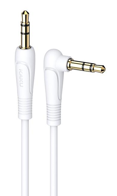 KSC-521-WH KAKUSIGA καλώδιο ήχου 3.5mm KSC-521, AUX, 90°, HiFi 1m, λευκό - Image 1