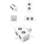 TESSAN TS306 ΠΟΛΥΜΠΡΙΖΟ 6 ΘΕΣΕΩΝ, 3 USB, ΓΚΡΙ/ΛΕΥΚΟ - Image 2