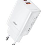 XO CE16 ΦΟΡΤΙΣΤΗΣ 45W GAΝ NITRIDE 1 ΘΥΡΑ USB + 1 ΘΥΡΑ PD, ΛΕΥΚΟΣ