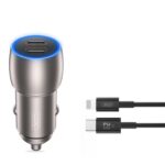 XO CC51 ΦΟΡΤΙΣΤΗΣ ΑΥΤΟΚΙΝΗΤΟΥ PD 40W, ΜΕ ΚΑΛΩΔΙΟ LIGHTNING,  2 ΘΥΡΕΣ TYPE-C , ΜΕΤΑΛΛΙΚΟΣ