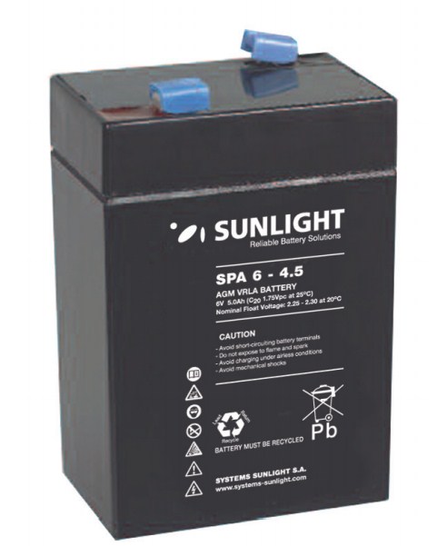6v4.5a Sunlight Μολύβδου 6V 4.5A 16070 - Image 1