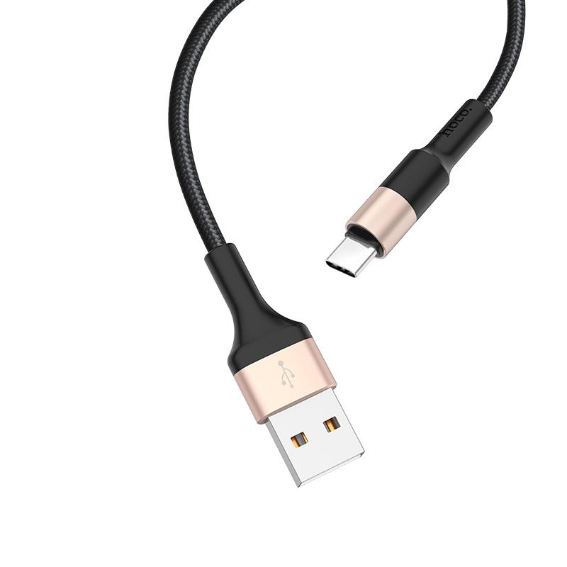 HOCO X26 ΚΑΛΩΔΙΟ TYPE-C ΦΟΡΤΙΣΗΣ & DATA 1m, BLACK – GOLD