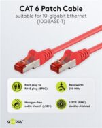 GOOBAY καλώδιο δικτύου 92458, CAT 6 S/FTP, copper, 250MHz, 0.15m, κόκκινο - Image 2