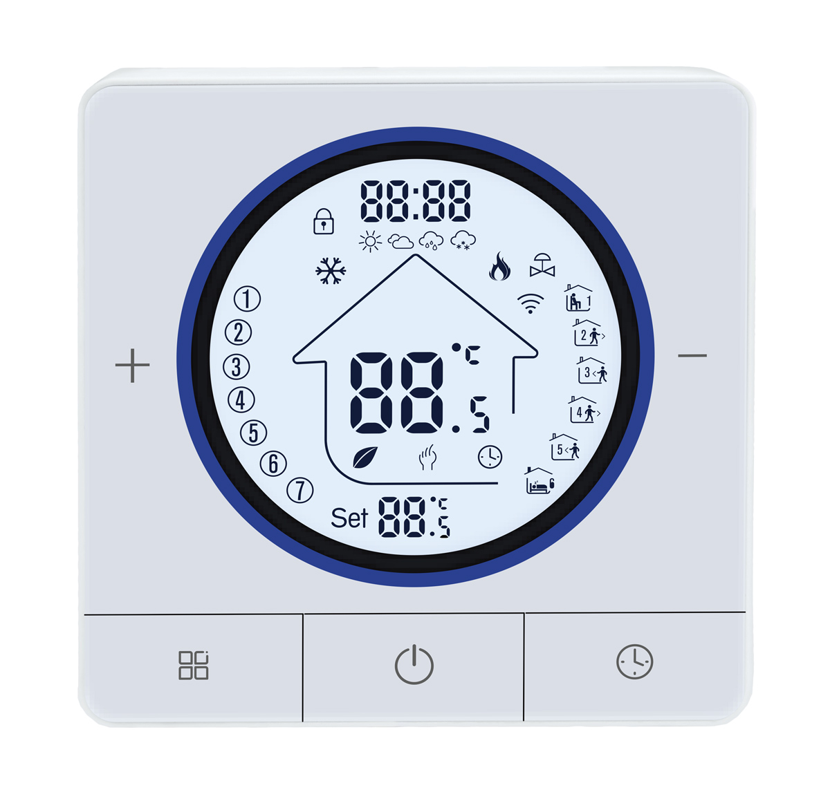BHT-800WM-GCLW Smart θερμοστάτης αερίου BHT-800WM-GCLW, WiFi, επιτοίχιος, λευκός - Image 1