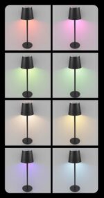 POWERTECH LED επιτραπέζιο φωτιστικό HLL-0195, RGB, ρυθμιζόμενο, επαναφορτιζόμενο, μαύρο - Image 2
