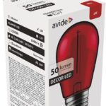 Avide LED Διακοσμητική Λάμπα Filament 1W E27 Κόκκινο