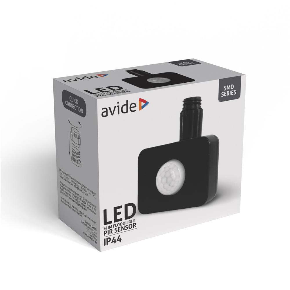 ablrfl-series-opir_1_ Αισθητήρας PIR προβολέα LED Avide Μαύρο - Image 1