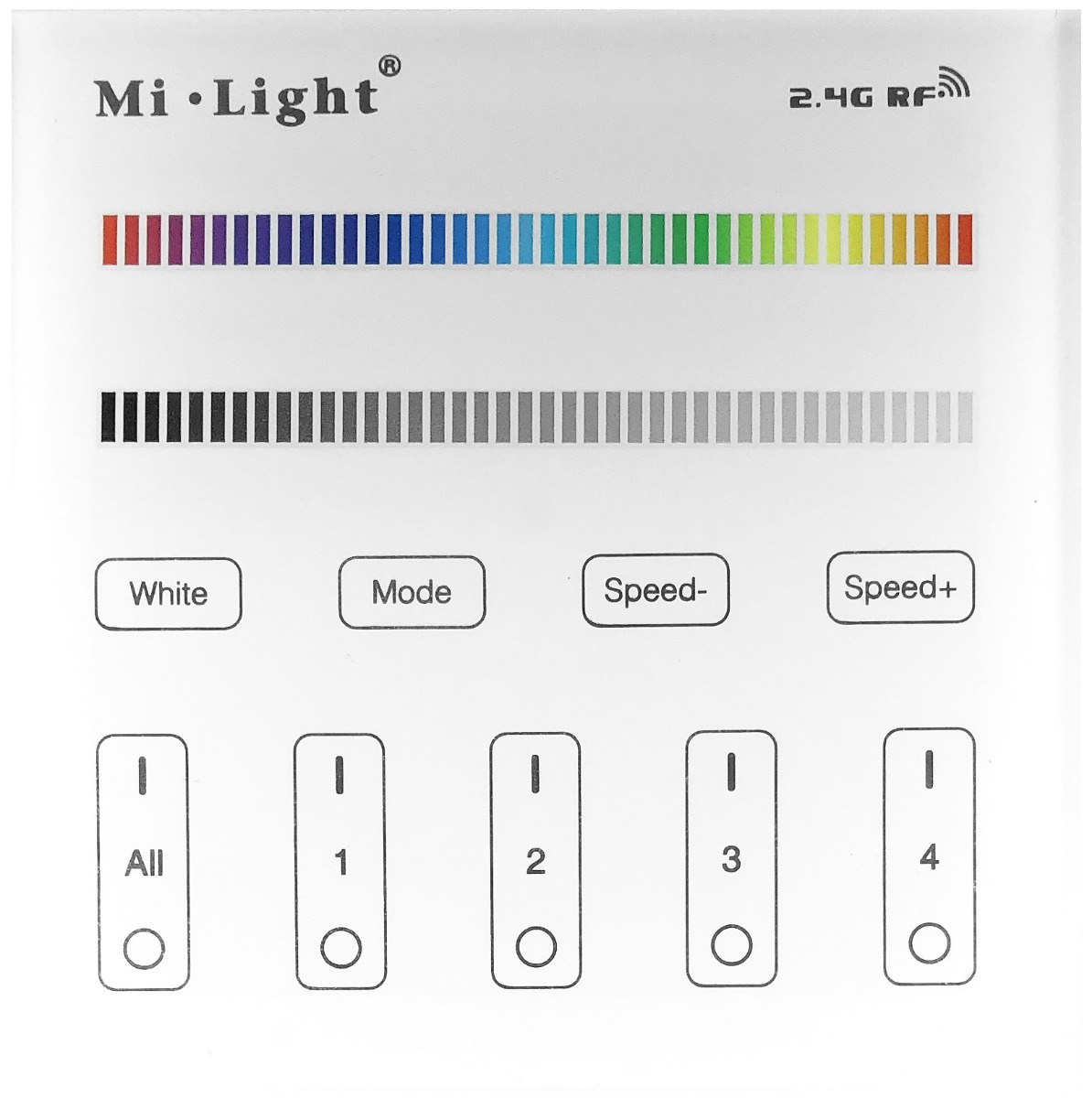 abls121 Avide LED Ταινία 12V RGB+W 4 Ζωνών RF Χωνευτό /AC180-240V/ Αφής - Image 1