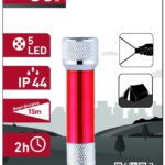 Entac Φακός 5 LED Μπρελόκ Κόκκινο