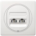 EON Double telephone socket 2xRJ12 6/4 Cat 3, white
