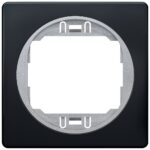 EON E6801.E1S One-gang frame 80x80, soft-touch black with silver holder