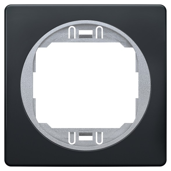 erw-eon-e6801es_eon-egyszeres-fedokeret-80x80-fekete-ezust-tartoval_1 EON E6801.S1E One-gang frame 80x80, antic silver with black holder - Image 1