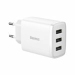 Φορτιστής Baseus 17W με 3xUSB-A - Λευκό
