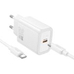 Hoco Φορτιστής με Θύρα USB-C και Καλώδιο USB-C - USB-C 20W  Λευκός (N60)