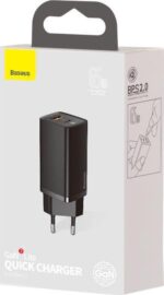 BASEUS GAN 2 LITE ΦΟΡΤΙΣΤΗΣ ΓΡΗΓΟΡΗΣ ΦΟΡΤΙΣΗΣ, 2 ΘΥΡΕΣ, 65W, ΜΑΥΡΟΣ - Image 3