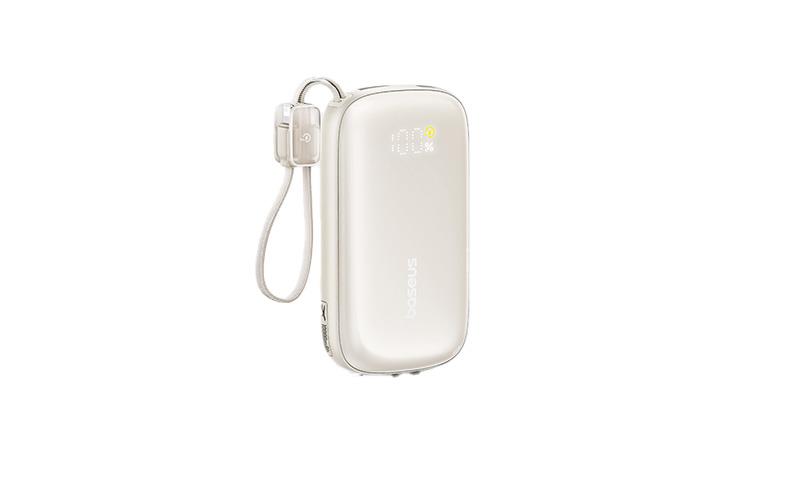 31986 BASEUS ENERFILL FC21 QPOW3 ULTRA, POWERBANK, 10000MAh, ΜΕ ΑΠΟΣΠΩΜΕΝΟ ΚΑΛΩΔΙΟ LIGHTNING, 45W, ΜΕ ΨΗΦΙΑΚΗ ΟΘΟΝΗ, ΤΙΤΑΝΙΟ - Image 1
