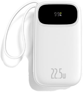 32005 BASEUS ENERFILL FC31, POWERBANK, 10000MAh, ΜΕ 2 ΚΑΛΩΔΙΑ TYPE-C, 22.5W, ΜΕ ΨΗΦΙΑΚΗ ΟΘΟΝΗ, ΛΕΥΚΟ - Image 1