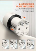LDNIO φορτιστής τοίχου Q2319 με καλώδιο Lightning, EU/UK/US/AU βύσμα, USB/USB-C, 30W, γκρι - Image 2